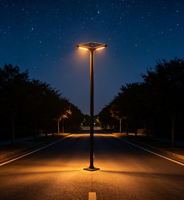 Lumière de rue solaire intégrée